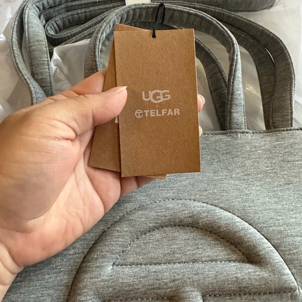 Ugg X Telfar Heather Grey Medium Fleece Shopper - Picture 5 of 9